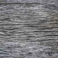 Close-up of weathered grey wood with fine cracks and grain lines.